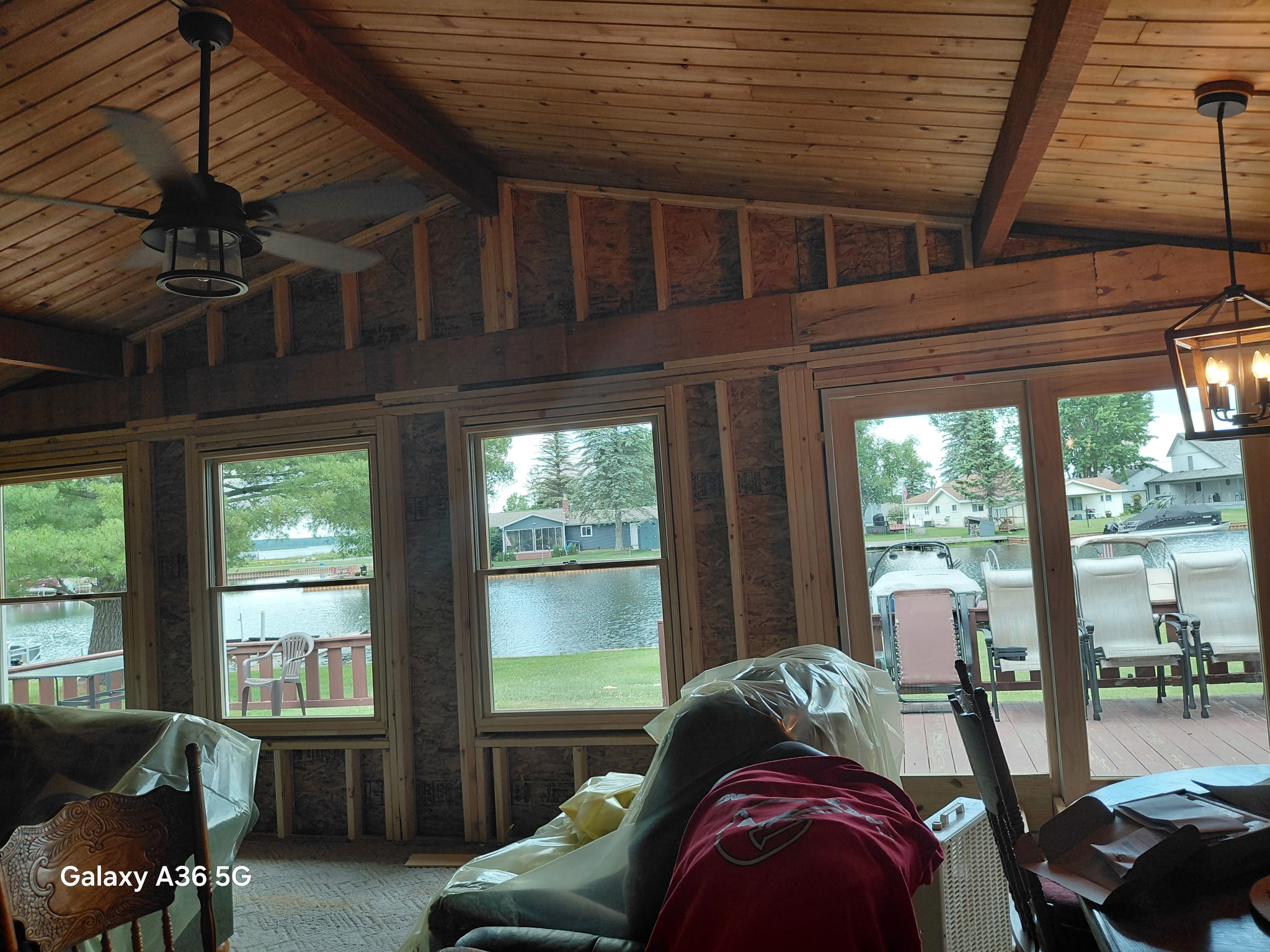 Cabin interior prepared for a complete remodel