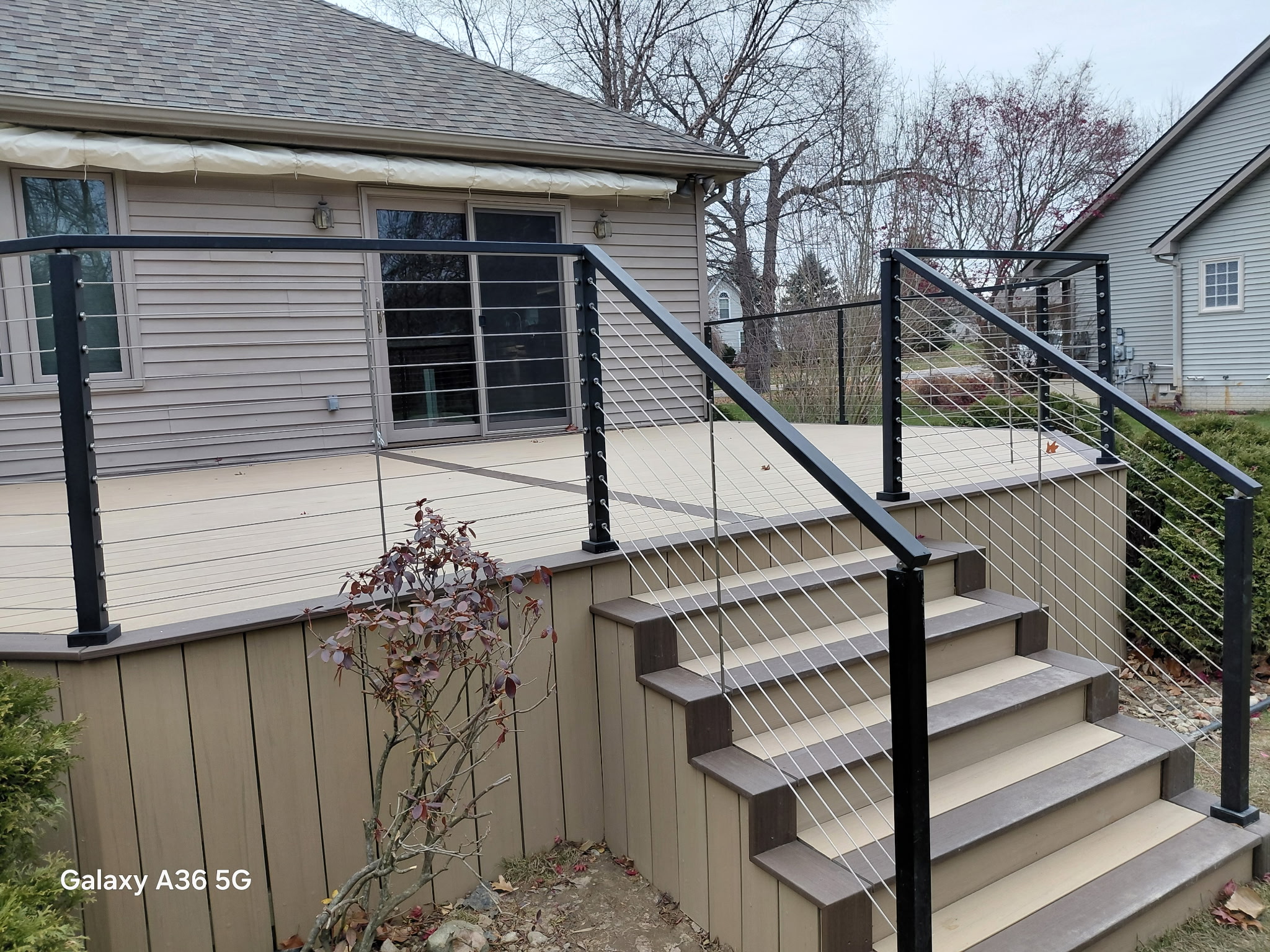 Custom-built wood deck ready for outdoor living